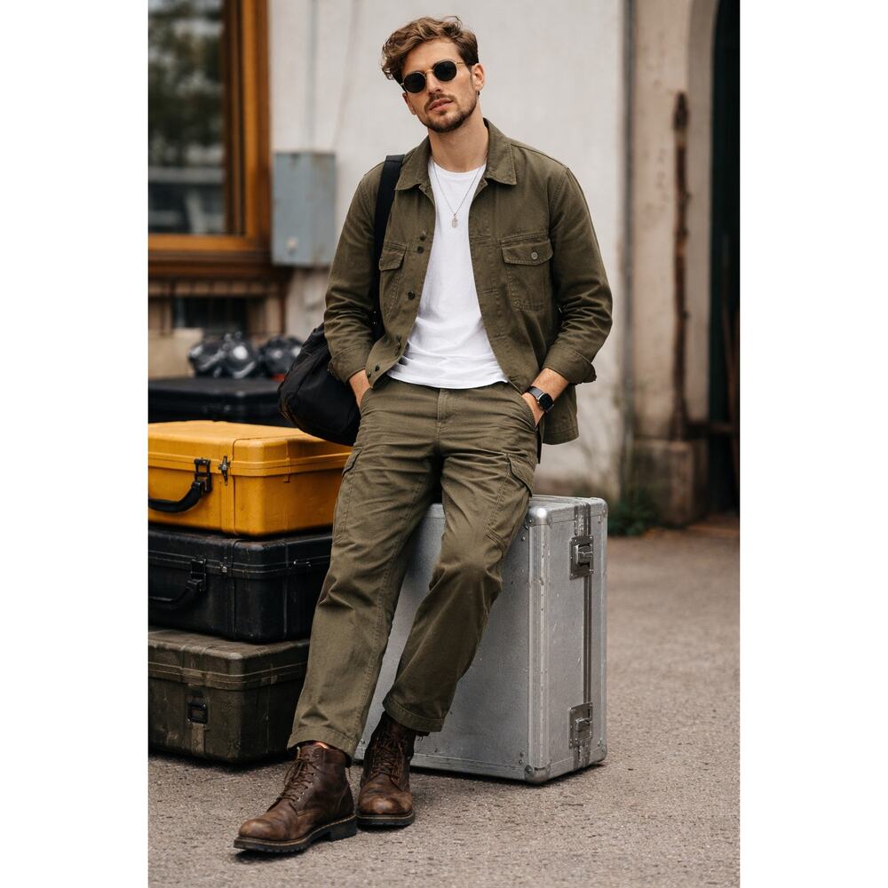 ATF Vintage Men’s Olive Green Fatigues Set Utility Jacket Cargo Trousers W33 44R